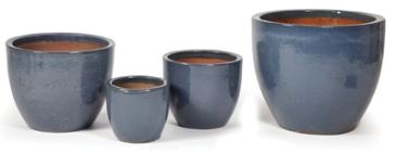 Geglazuurd aardewerk (Oxblood, Celadon, zwart, blauw en koperkleurig) - egg-pot-antique-grey-s4-d23-50h19-40