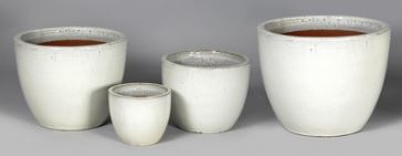 Geglazuurd aardewerk  - egg-pot-white-s4-d23-50h19-40