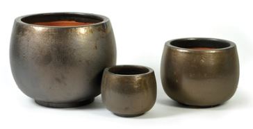 Geglazuurd aardewerk  - pot-bowl-bronze-s3-d27-53h18-38